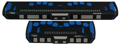 Braillské řádky Focus 40 Blue a Focus 14 Blue (2017).